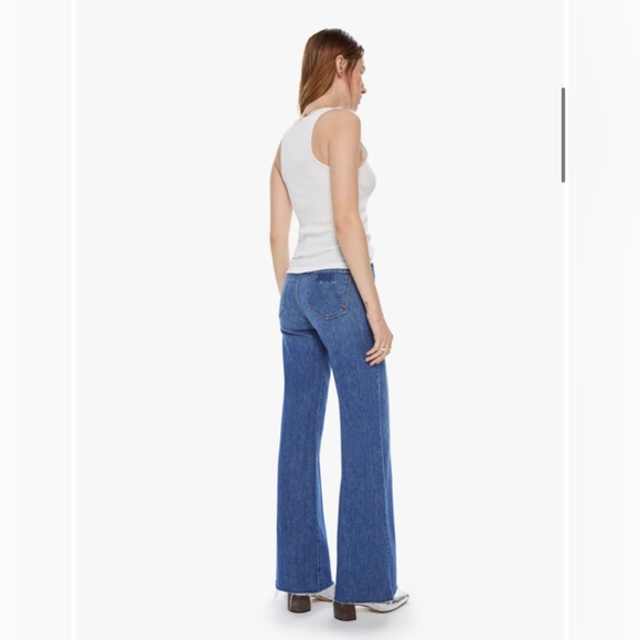 MOTHER SUPERIOR Denim  The Hustler Roller Heel Fray Wide Leg Jean 24 - Picture 2 of 13
